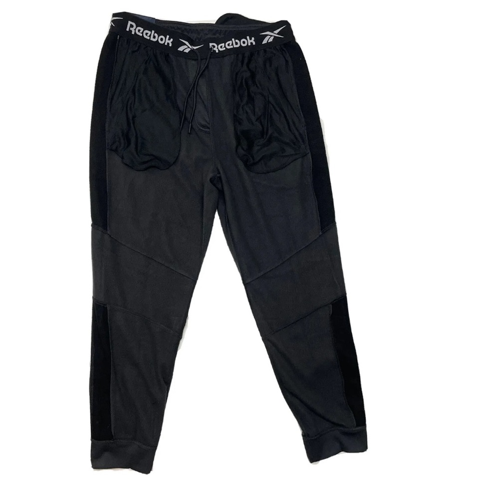 NEW Reebok Men's SLIM Fit Foul Line Pants Joggers Size L Black Heather MSRP $70 - Picture 11 of 11